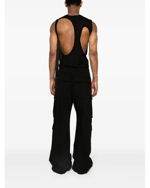 Rick Owens Membrane Cut-Out Tank Top in Black for Men | Lyst