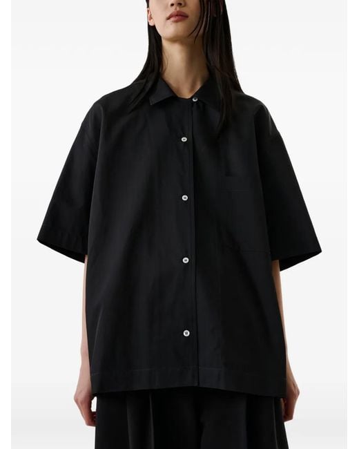 Studio Nicholson Black Chemise Delos À Poche Poitrine