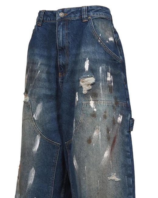 Jaded London Blue Colossus Painted Shorts