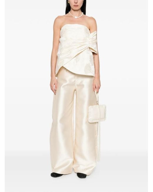 Simone Rocha White Gathered Flower Top
