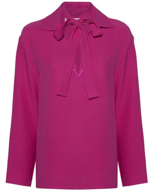 Blusa con logo V Valentino Garavani de color Pink