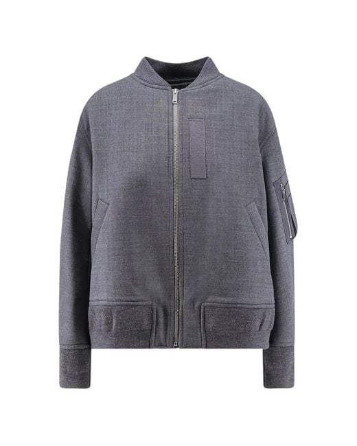 Semicouture Gray Ariella Zip-Up Bomber Jacket