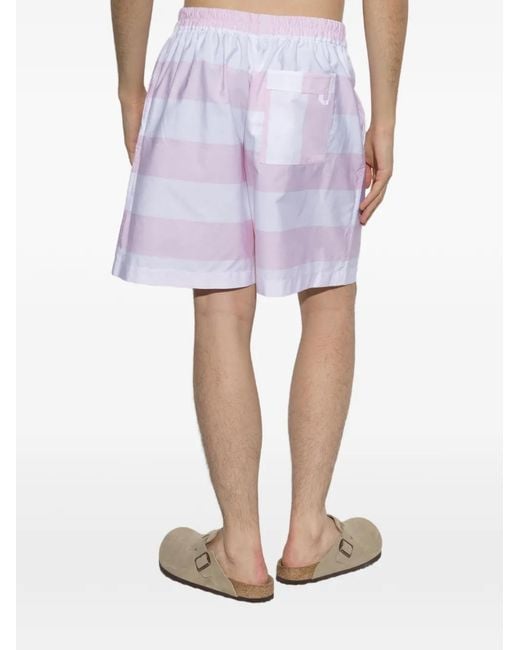 Jacquemus Blue Striped Jacquard-Pattern Shorts