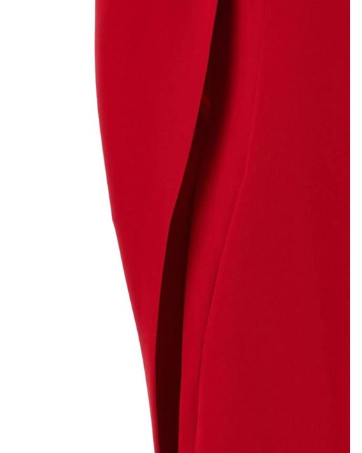 Alberta Ferretti Red Cape Maxi Dress