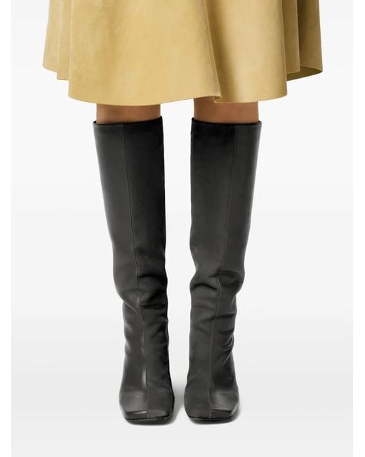 AMI Black 90Mm Two-Tone Knee-High Boots