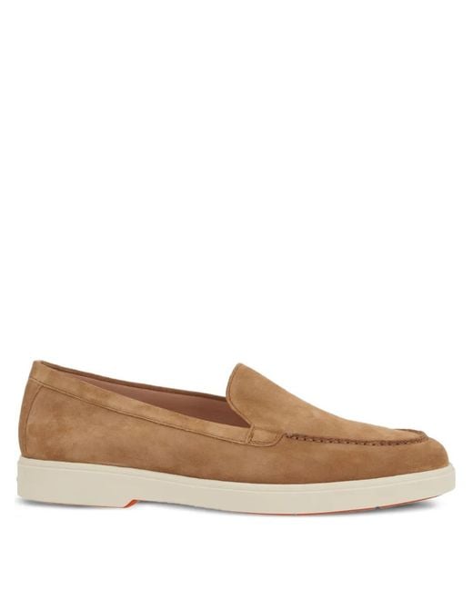 Santoni Natural Suede Loafers
