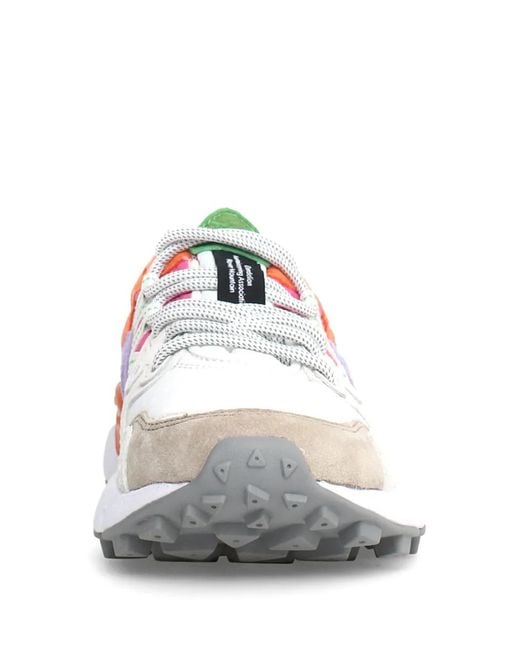Flower Mountain White Nubuck Leather Sneakers