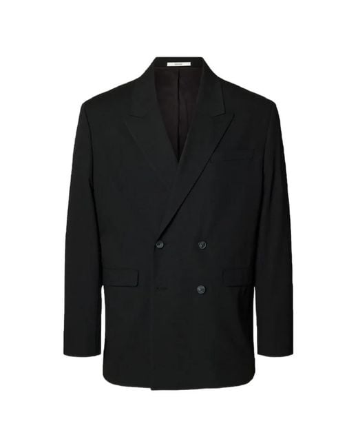 SELECTED Black Double-Breasted Dinner Jacket for men