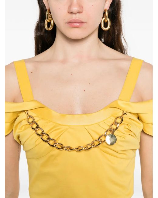 Elisabetta Franchi Yellow Sun Cotton Top