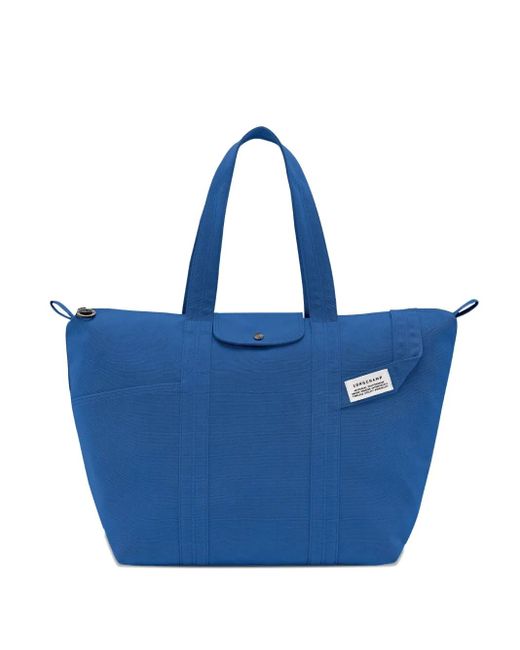 Longchamp Blue Xl Le Pliage Canvas Tote Bag