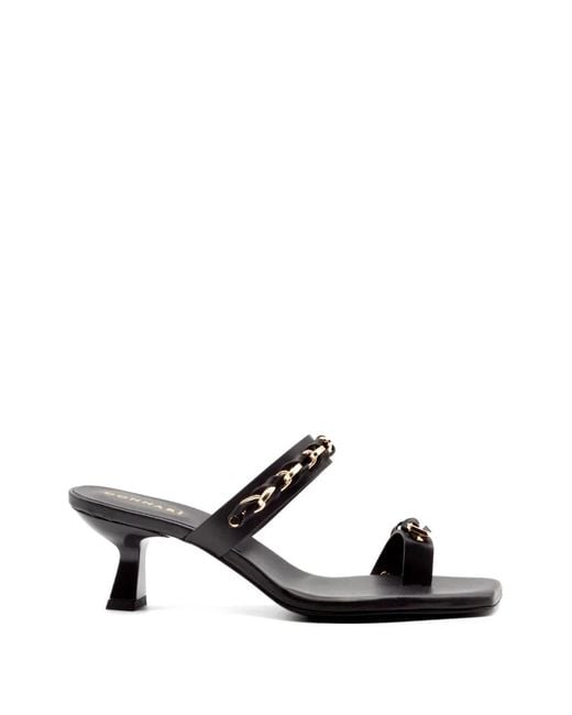 DONNARì White Chain Strap Square Sandals