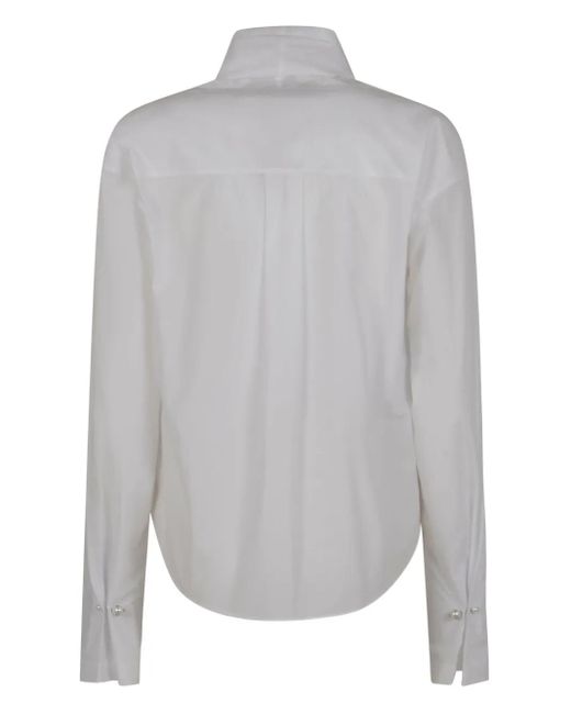 Alberta Ferretti White Wrap-Front Blouse