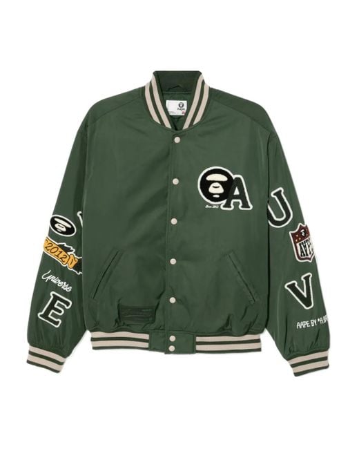 Aape By A Bathing Ape Green Logo-Embroidered Jacket for men