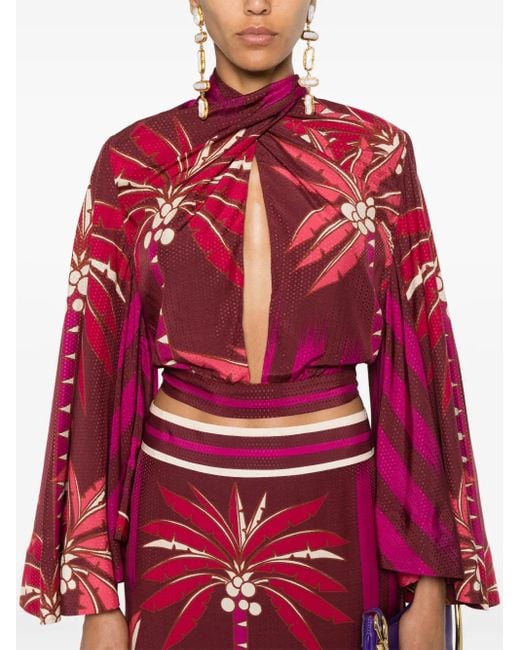 Johanna Ortiz Top Met Print in het Red