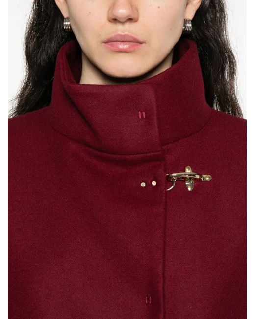 Fay Red High-Neck Clasp Jacket