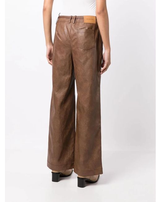 Rejina Pyo Brown Cyrus Straight-Leg Trousers
