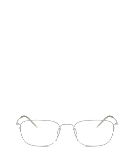 Giorgio Armani White Square-Frame Glasses for men