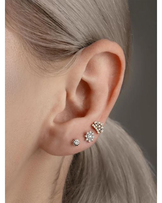 Lark & Berry White 14Kt Royal Crown Diamond Stud Earring