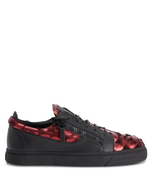 Giuseppe Zanotti Red Frankie Double-Zip Low-Top Sneakers for men