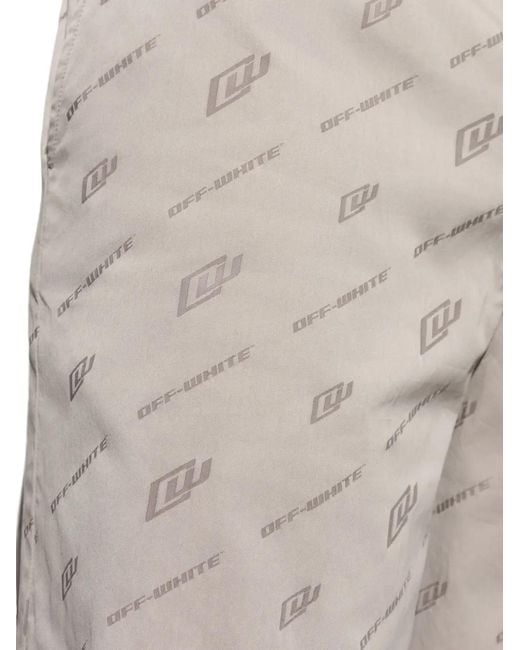Off-White c/o Virgil Abloh Gray Logo-Pattern Shorts for men