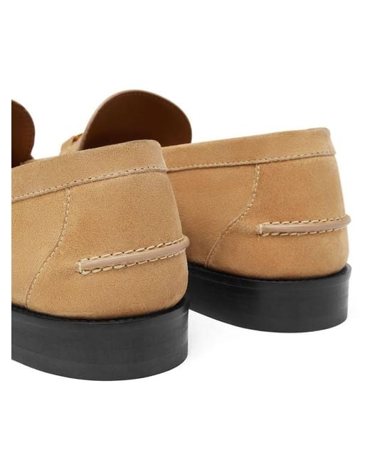 Versace Natural Sand Calf Suede Flat Shoes for men