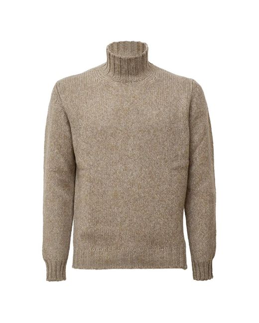 Fedeli Natural Chunky-Knit High-Neck Sweater for men