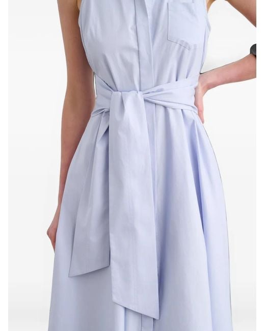 Toccin Blue Chelsea Sleeveless Shirt Midi Dress
