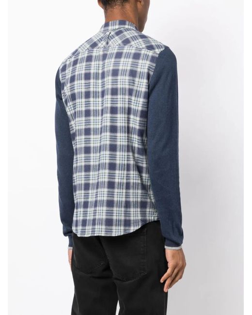 Private Stock Blue The Sebastien Check-Print Shirt for men