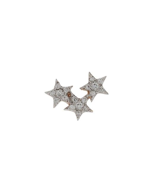 Kismet by Milka 14kt Rose Gold Struck Triple Star Diamond Stud in