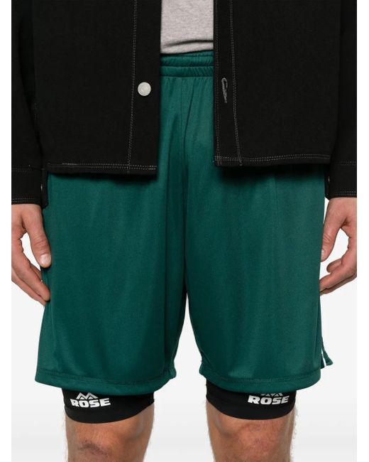 Martine Rose Green Shorts Im Layering-Look