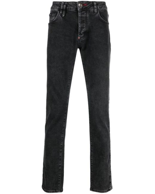Philipp Plein Black Iconic Plein Straight-leg Jeans for men