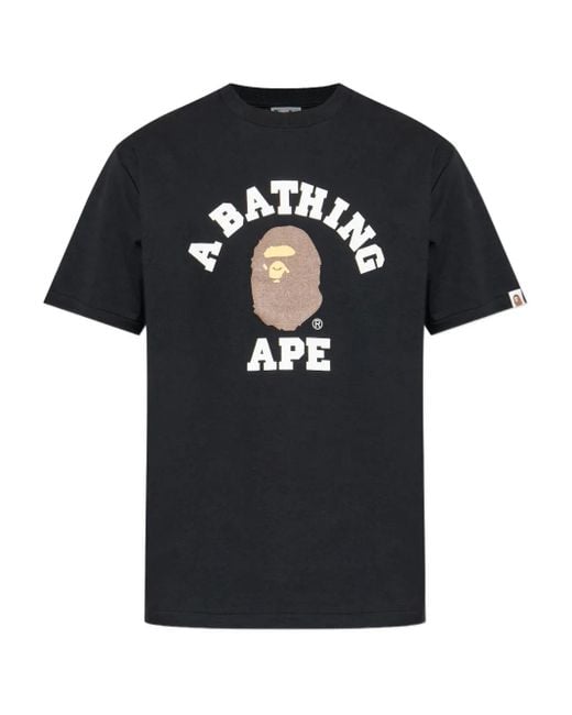 A Bathing Ape Black Logo-Print T-Shirt for men