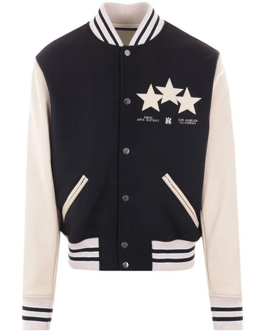 Amiri Blue Logo-Embroidered Bomber Jacket for men