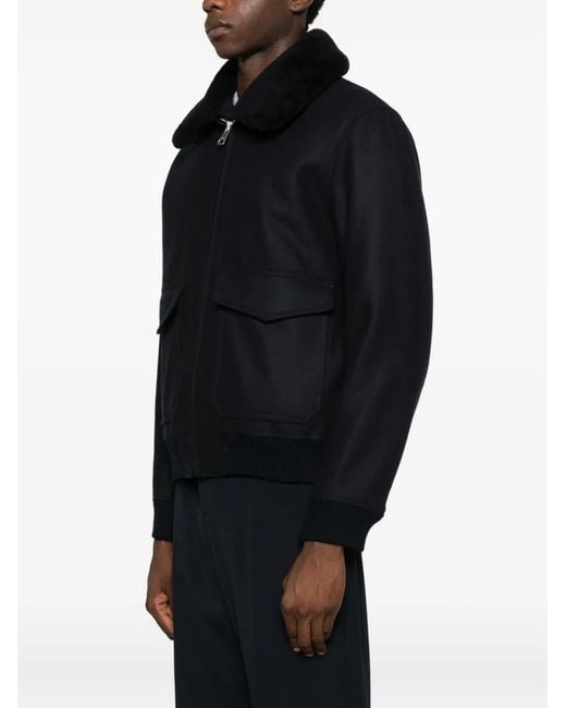 Sandro Black Zip-Up Bomber Jacket for men