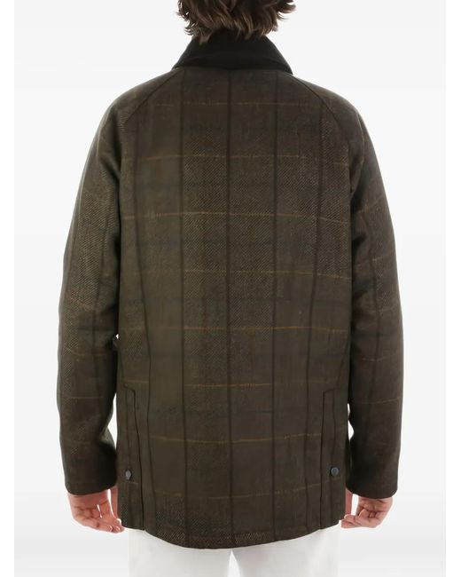 Barbour Black Checked Corduroy Collar Jacket