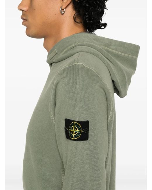 Stone Island Hoodie Met Compass-Logopatch in het Green voor heren
