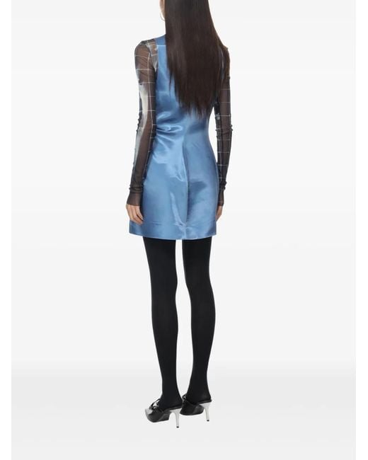 Vestido corto con estampado Hand Jean Paul Gaultier de color Blue