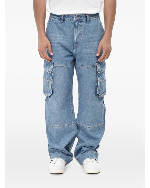DIESEL Blue D-Fish Cargo Jeans for men