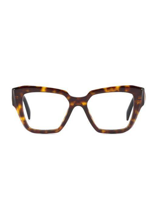 Prada ジオメトリック眼鏡フレーム Brown