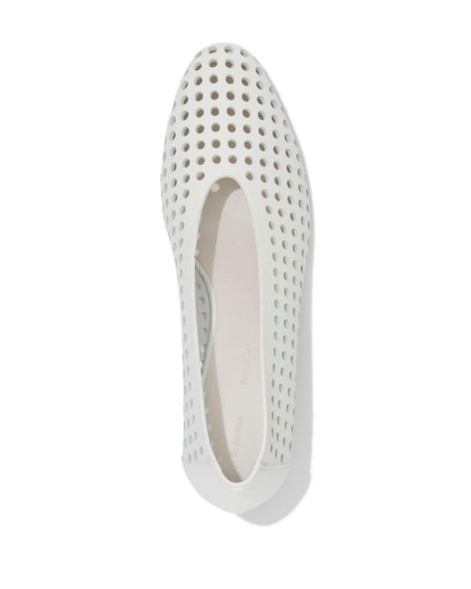 Proenza Schouler Perforated Cone 40mm レザーパンプス White