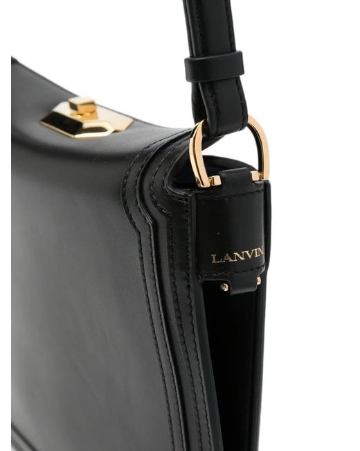Lanvin Black Compagnon Leather Shoulder Bag