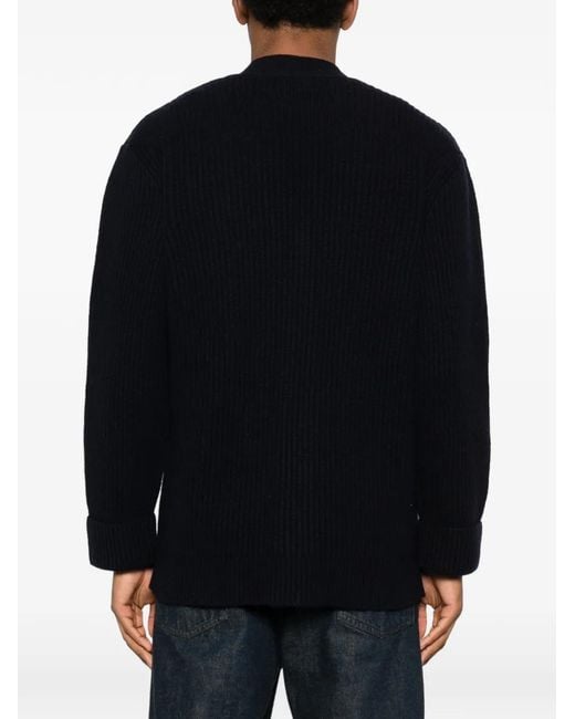 A.P.C. Blue Buttoned V-Neck Cardigan