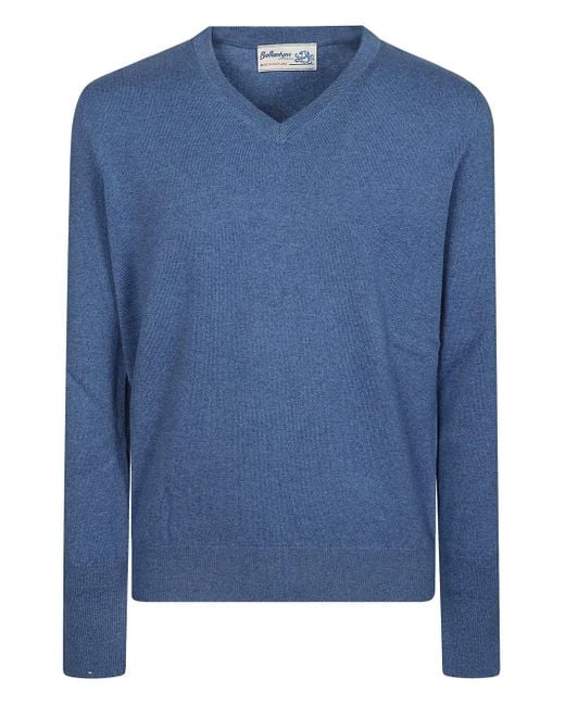 Ballantyne Kaschmirpullover mit V-Ausschnitt in Blue für Herren