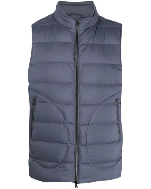 Herno Blue Padded High-Neck Gilet for men