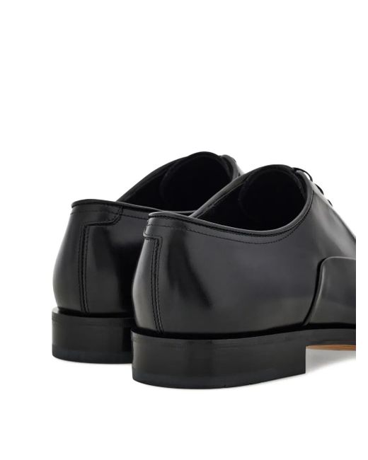 Ferragamo Black Oxford Shoes With Toe Cap for men