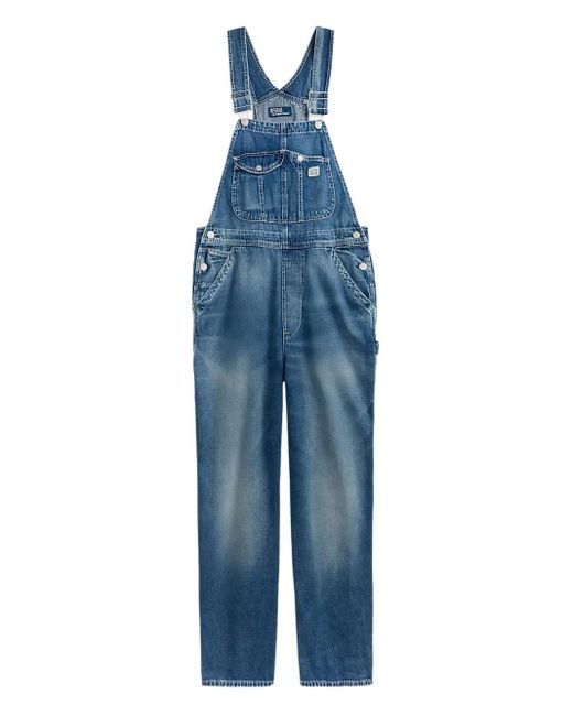 Polo Ralph Lauren Blue Cotton-Blend Denim Jumpsuit