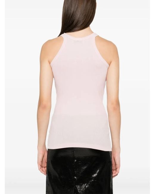 Sportmax Pink Nastie Silk Cotton Tank Top Clothing