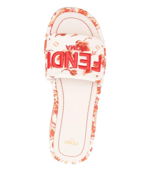 Fendi Pink 55Mm Sunshine Floral-Print Sandals