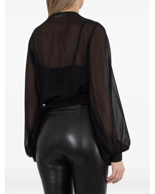 P.A.R.O.S.H. Black Silk Blouse