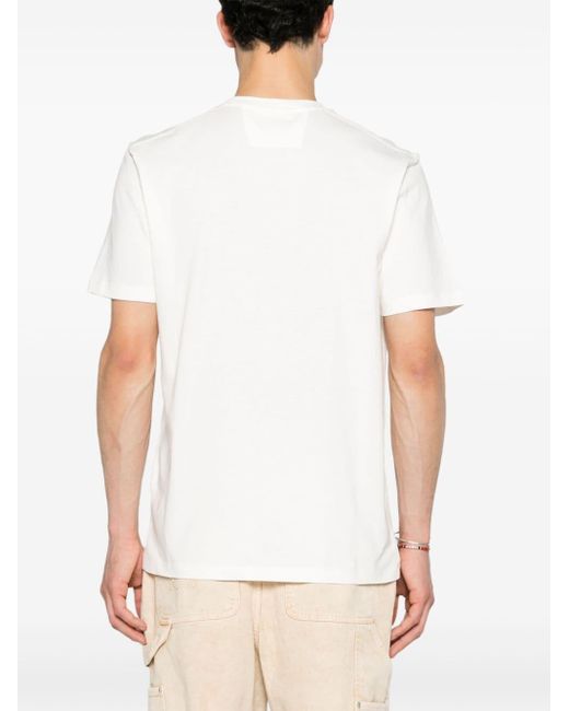 C P Company White Logo-patch Cotton T-shirt for men